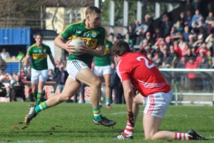 Peter Crowley finds a gap in the Cork defence. Photo by Gavin O'Connor. 