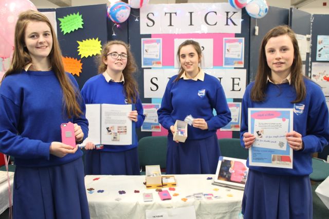 Students from St Brigid's Killarney, Orla Finn, Fiona Murray, Aisling O'Connor and Aoife Fleming at the Kerry LEO Student Enterprise Awards at the ITT on Friday. Photo by Gavin O'Connor
