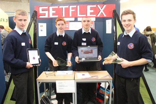 Students from Causeway Comprehensive were, from left: Jordan Walsh, Eoin O'Sullivan, Ryan Lawlor and Matt Tyrkiel at the Kerry LEO Student Enterprise Awards at the ITT on Friday. Photo by Gavin O'Connor