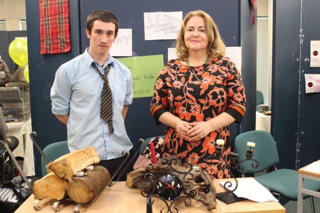 Listowel Community College's Damian Murphy and Treasa O'Brien at the Kerry LEO Student Enterprise Awards at the ITT on Friday. Photo by Gavin O'Connor