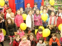 Children gathered at Caballs Toymaster for the puppet show on Saturday morning as part of the Tír Na nÓg Festival. Photo by Dermot Crean