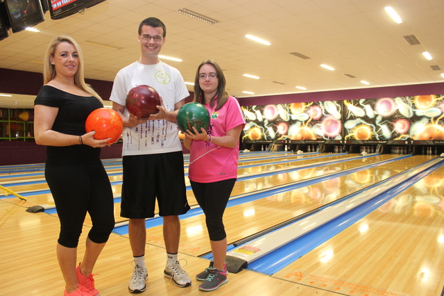 At the charity Bowling and Zumba event on in Bowling Buddies, was from left: Mary T Moynihan, Jack Kingston and Michaela O'Brien. Photo by Gavin O'Connor. 