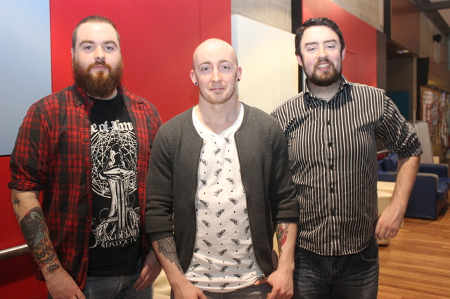 At the IT Tralee, Creative Media Final Year Project Exhibit were, from left: Aidan Prenderville, Eoin Murphy and Alan Murphy. Photo by Gavin O'Connor. 