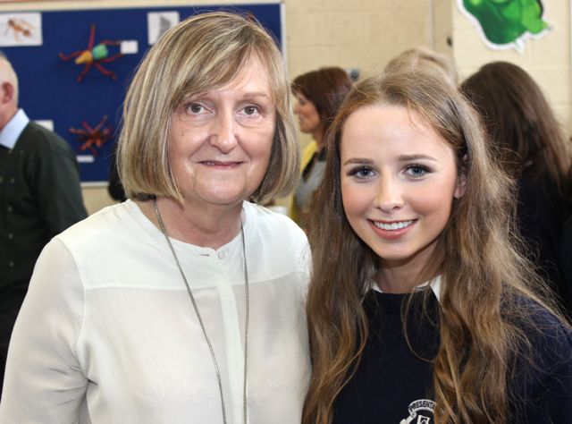 Noreen O'Grady and Laura Keane after the Presentation Secondary School Graduation on Friday. Photo by Gavin O'Connor
