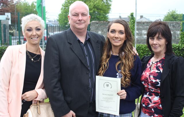Andrea Hogan, Trevor Murphy, Nicole Murphy and Annette Murphy after the Presentation Secondary School Graduation on Friday. Photo by Gavin O'Connor