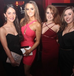 Denise McKenzie, Michelle Quinlan, Aoife McDonnell and Jennifer Conway  at the opening night of Quarters Nightclub on Saturday. Photo by Dermot Crean