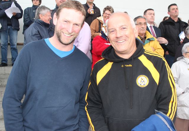 Kieran Browne and Eamon Scanlon at the Rockies Night At The Dogs on Friday night. Photo by Dermot Crean