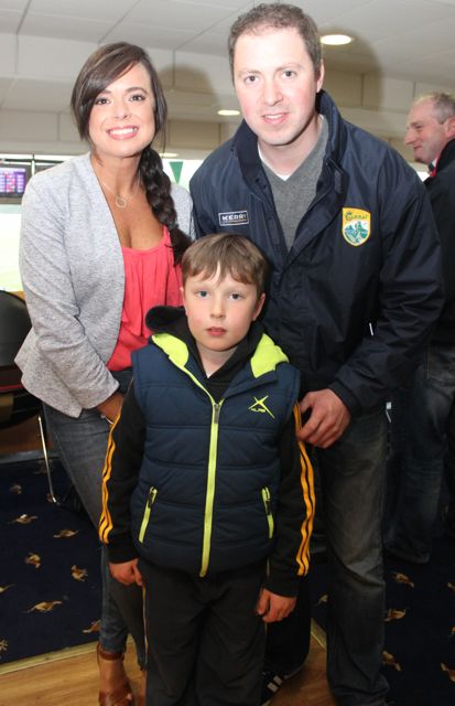 Lorraine Counihan with Adam and Maurice O'Brien at the Rockies Night At The Dogs on Friday night. Photo by Dermot Crean