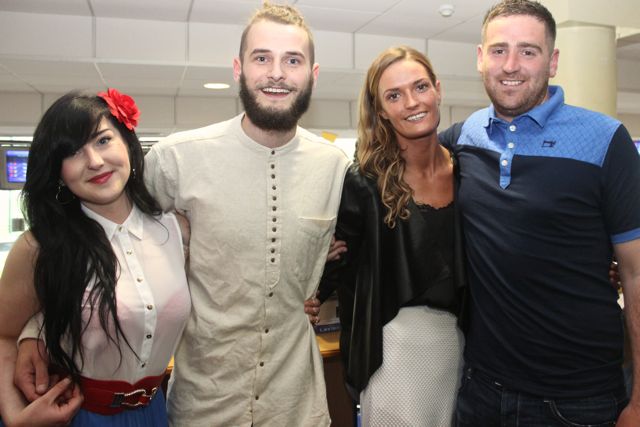 Suchla Wetherell, Mike O'Regan, Kate O'Regan and Eoghan O'Donnell at the Rockies Night At The Dogs on Friday night. Photo by Dermot Crean