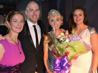 Colleen Kennelly winner of  the Ballybunion Rose Contest at the Cliff House Hotel, Ballybunion on Sunday night with the judges Deirdre Walsh, Noel Flavin and Louise Galvin. Photo by Dermot Crean