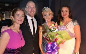Colleen Kennelly winner of  the Ballybunion Rose Contest at the Cliff House Hotel, Ballybunion on Sunday night with the judges Deirdre Walsh, Noel Flavin and Louise Galvin. Photo by Dermot Crean