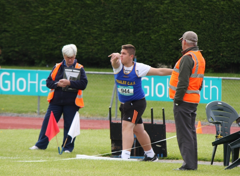David Siegel of Tralee CBS competing in the Minor Boys Shot Putt. Photo by Adrienne McLoughlin.