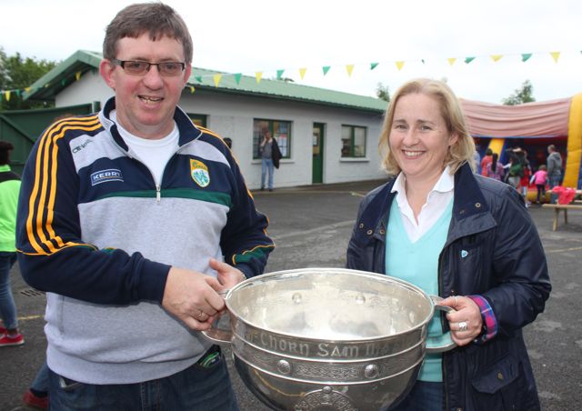 Brendan O'Brien and Cllr Norma Moriarty at the Kerry GAA Night Of Champions at Kingdom Greyhound Stadium on Friday night. Photo by Dermot Crean