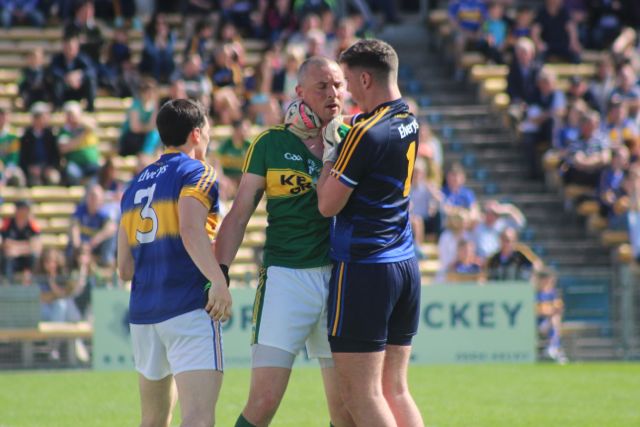 Kieran Donaghy , getting to know Tipperary goalkeeper, Evan Comerford, a bit better. Photo by Gavin O'Connor.