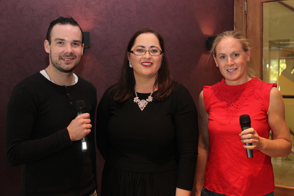 Contestants in the Voice of Tralee are, from left. Christopher O'Reilly, Ashley Fitzgerald and Helen Tansley. Photo by Gavin O'Connor. 