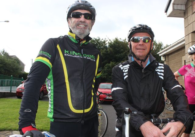 Seamus O'Donovan and Paul Carey who took part in the Na Gaeil GAA Club cycle on Saturday morning. Photo by Dermot Crean