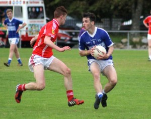 Cian Sayers on the ball in the second half. Photo by Dermot Crean. 