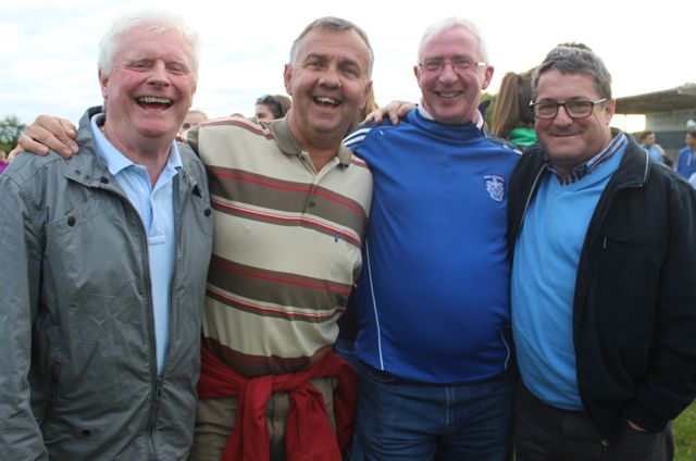 Petie Ronan, Pa O'Sullivan, Pat Flavin and Jimmy Murphy after the victory. Photo by Dermot Crean. 