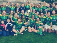 The Kerry team celebrate following their Munster Final success in July. Photo Kerry Ladies Football Facebook.