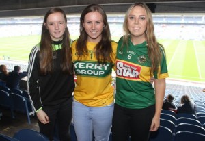 Ruth, Jenny and Elaine Courtney, Killarney, at Croke Park for the Kerry matches on Sunday. Photo by Dermot Crean