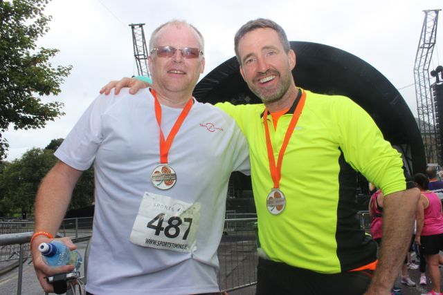 Kevin Finn and Jim Breen after running the Rose of Tralee 10k on Sunday morning. Photo by Dermot Crean