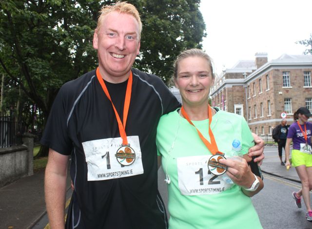 John and Suzanne Chute after running the Rose of Tralee 10k on Sunday morning. Photo by Dermot Crean