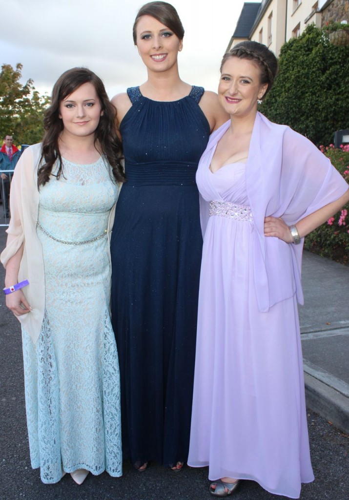 Ciara Kenny, Philomena Knightly and Lizzie McKenzie who attended the Rose Ball at the Dome on Friday night. Photo by Dermot Crean