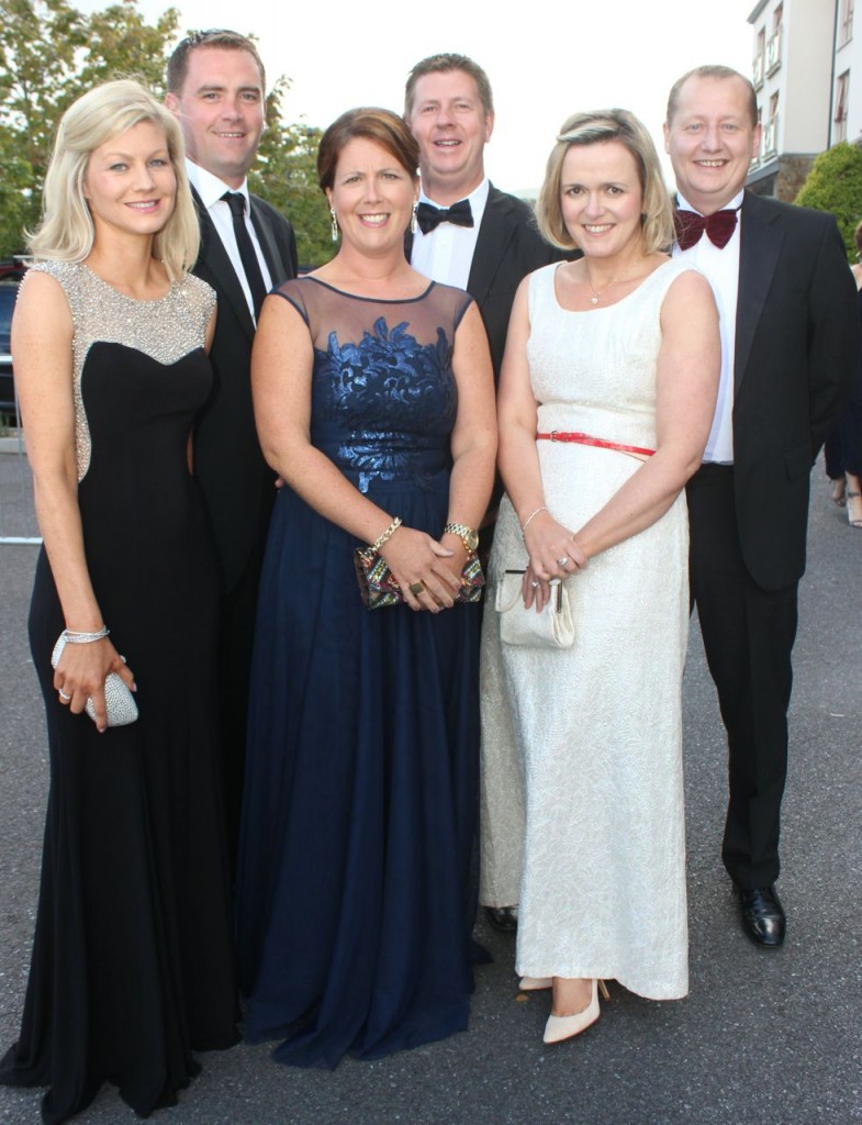 In front; Antonia Teahan, Jacinta Walsh and Aideen Creedon. At back; Ger Teahon, Joe Walsh and Ronan Murray who attended the Rose Ball at the Dome on Friday night. Photo by Dermot Crean