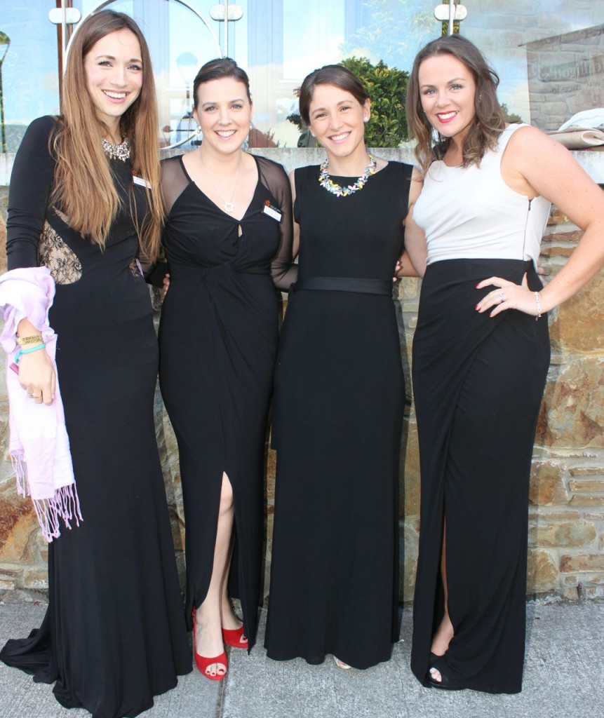 Jenna Burke, Siobhan Ryan Davern, Catriona Dwane and Helena Gibson who attended the Rose Ball at the Dome on Friday night. Photo by Dermot Crean