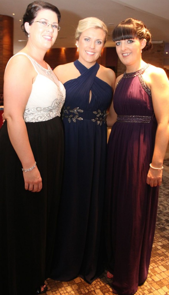 Majella Hehir, Christina O'Callaghan and Maeve Sheehan who attended the Rose Ball at the Dome on Friday night. Photo by Dermot Crean
