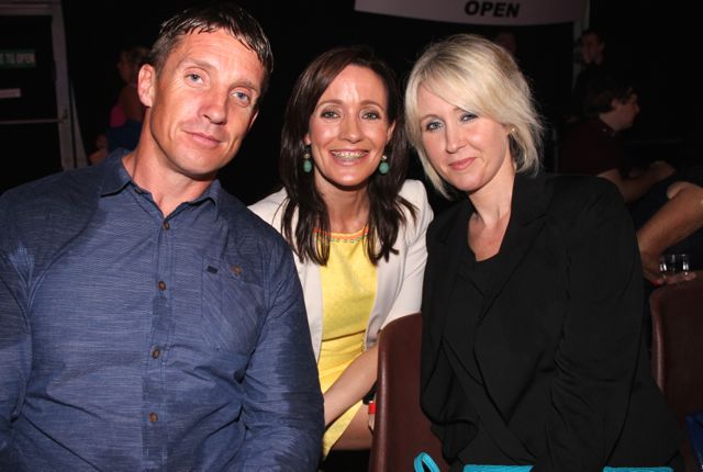Mark Costello, Sharon Costello and Julette Costello at the Austin Stacks' Strictly Come Dancing in the Dome on Saturday night. Photo by Dermot Crean