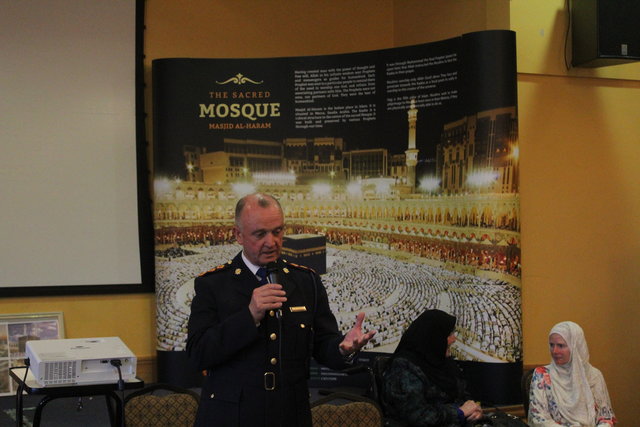 Chief Superintendent Pat Sullivan speaking at the Kerry Islamic Cultural Exhibition in the Brandon Hotel on Saturday afternoon. Photo by Fergus Dennehy. 