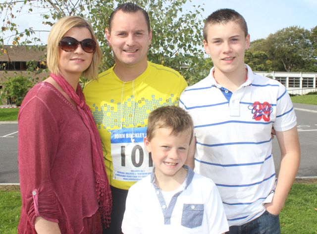 Miriam, Jerry, Jerry and Cian Lynch at the CBS 5k and 3k Fun Run at the school on Sunday. Photo by Dermot Crean