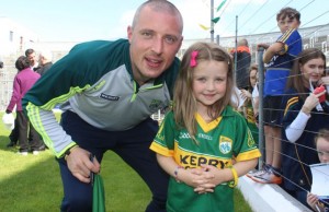 Kieran Donaghy with Olivia Crean at the Kerry GAA open day at Fitzgerald Stadium on Sunday. Photo by Dermot Crean