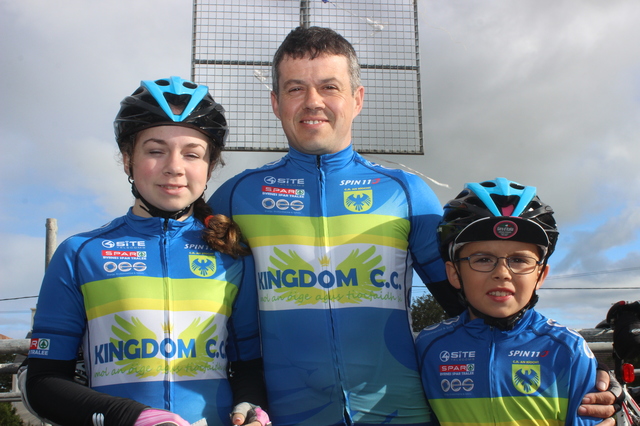 At the Ardfert Harvest Cycle were, from left: Faith, Lee and Eoin Hilliard. Photo by Gavin O'Connor. 