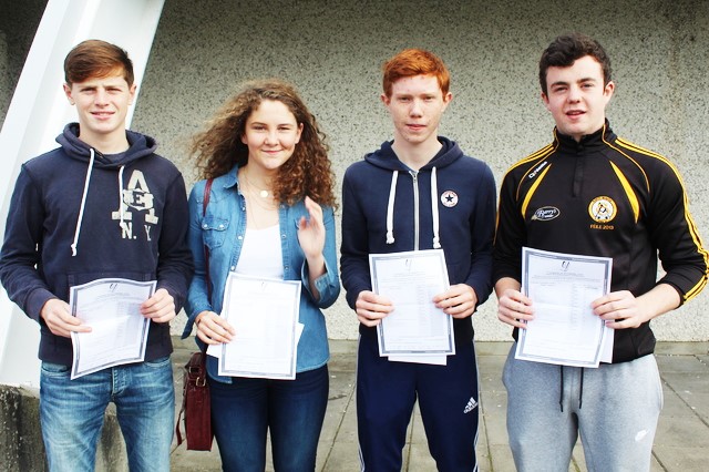 Mercy Mounthawk, students who received 10 A's were from left: Shane Walsh, Nessa Garty, Diarmuid O'Connor and Ciaran O'Really,. Photo by Gavin O'Connor. 
