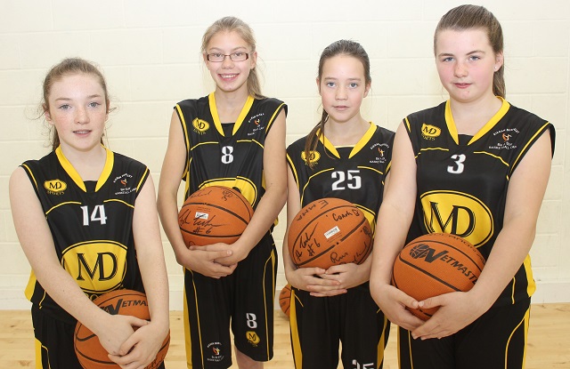 At the 'The Kieran Donaghy Be A Star Basketball Camp' were, from left: Aoife walsh, Olga O'Sullivan, Emma Browne, Chloe Quirke. Photo by Gavin O'Connor. 