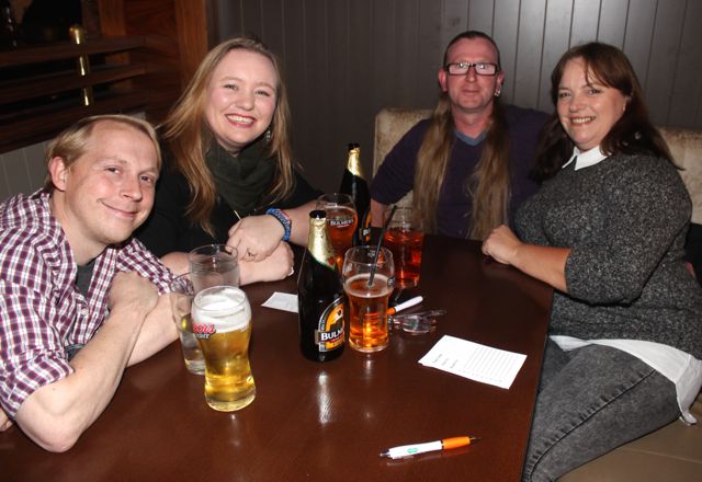 Chris Byers, Raffaella Carter, Keith O'Flynn and Jeannine Carter at the music quiz in aid of the Kerry Hospice in the Manor West Hotel on Friday night. Photo by Dermot Crean