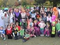Some of the group of runners at the Halloween Fancy Dress Park Run on Saturday morning. Photo by Dermot Crean