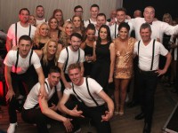 The contestants with coach Cassie Leen and MC 'Big Jim' O'Regan at the Kerry Hurlers' Strictly Come Dancing night at McHales Stretford End Bar, Causeway on Saturday night. Photo by Dermot Crean