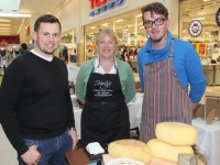 Niall Harty of Caveman Food Company, Melanie Harty of Harty's Jellies and Mattie Doody of Siopa Feirme, Waterville, at the Taste Of Tralee event in Manor West on Saturday. Photo by Dermot Crean