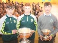 Kerry minor football winners Michéal Reidy and Jack Savage, with Kerry All-Ireland Minor B Hurling winner Tomas O'Connor. Photo by Gvain O'Connor.