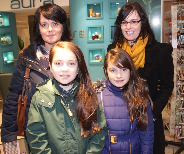 In front; Ruby Ryall and Ciara O'Connor. At back; Elaine Ryall and Michelle O'Connor at the CH Chemists Customer Night on Friday. Photo by Dermot Crean
