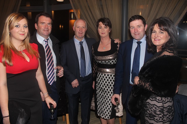 At the Tralee Golf Club annual social in the Ballyroe Hotel were, from left. Cassandra Stack, Pat Stack, Mike Halloran, Brid Halloran, Adrian Grey and Liz Grey. Photo by Gavin O'Connor.
