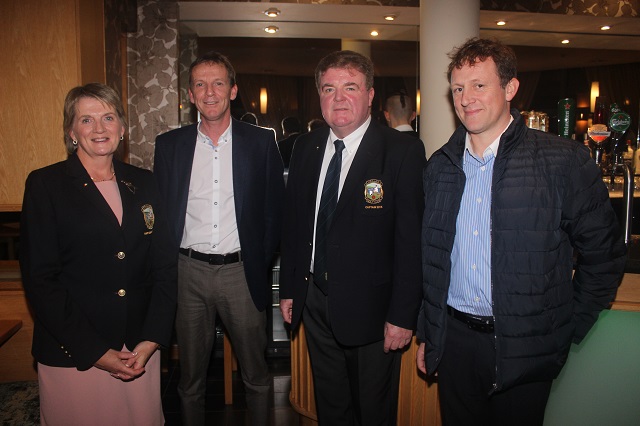 At the Tralee Golf Club annual social in the Ballyroe Hotel were, from left. Bernie Buckley, Brian Monaghan, Ger O'Connor and Padraig Tobin. Photo by Gavin O'Connor.