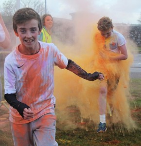 Mercy Mouthawk students take part in Colour Run. Photo by Gavin O'Connor. 