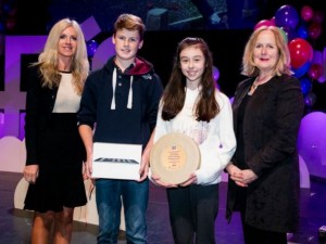 Pictured at the 11th FÍS Film Festival are students Joe Linihan and Bríd Stack from Spa NS, who received the Award for ‘Outstanding Achievement in Local Interest’, for their film “William and Mary Together Forever”. 