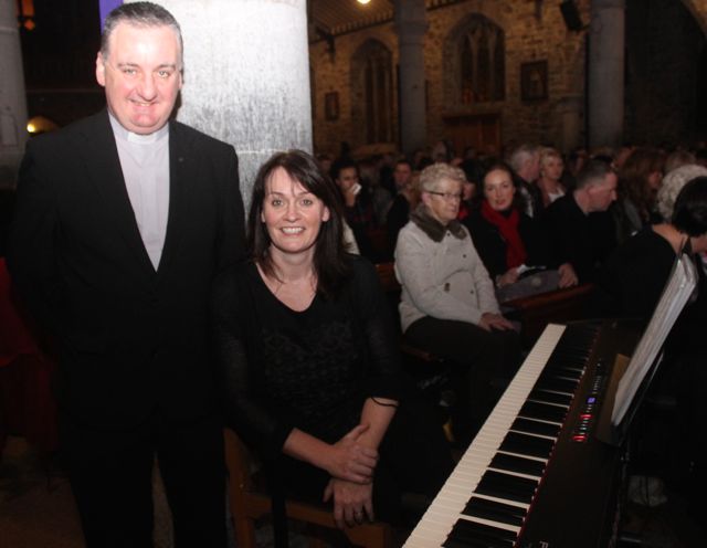 Fr Francis Nolan and Mary O'Sullivan before the start of the Blennerville NS Christmas Concert on Tuesday night in St John's Church. Photo by Dermot Crean