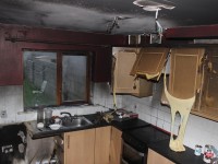 The damage caused to the kitchen after the dishwasher fire. Photo by Gavin O'Connor.