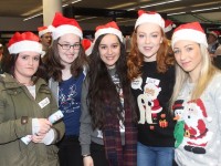 At the IT Tralee, Christmas Cracker world record breaking attempt in the North Campus were, from left: Orla Couttney, Alexandra White, Alsa Cenaj, Sarah Carmody and Patrice Sandk. Photo by Gavin O'Connor.